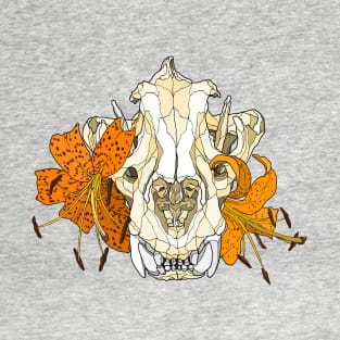 Tiger Skull with Tiger Lilies T-Shirt